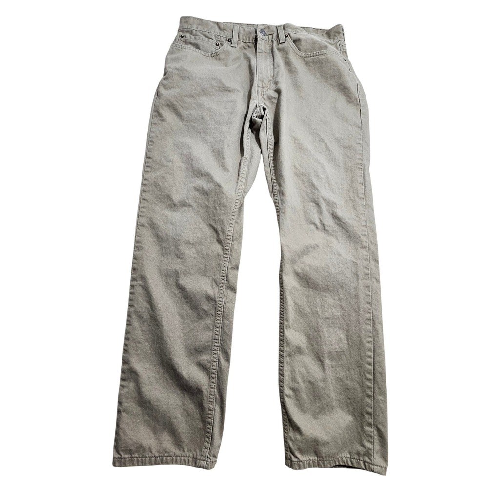 Levi's 559 Relaxed Straight Pants Mens 34x32 Khaki Tan Cotton Twill 00559-0497 *